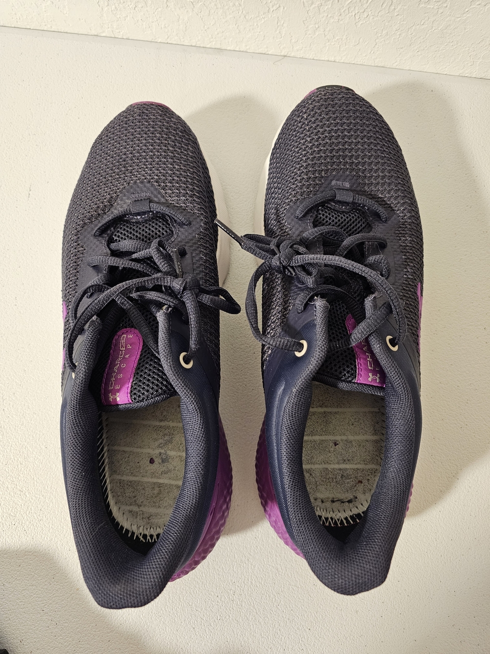 Under Armour Women's Black and Purple Running Shoes (no sole)